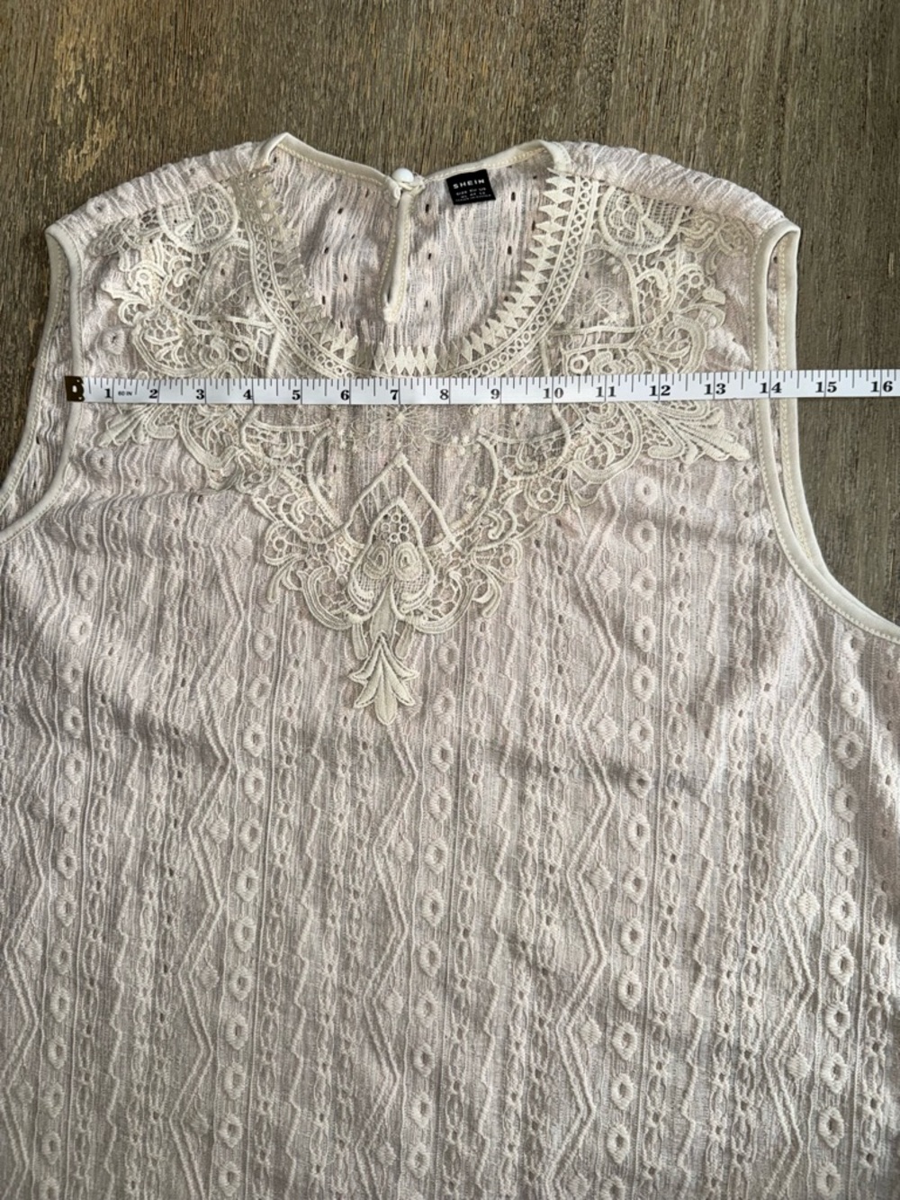 ☀️SHEIN Lace Detail Sleeveless Blouse - Cream - Picture 7 of 9
